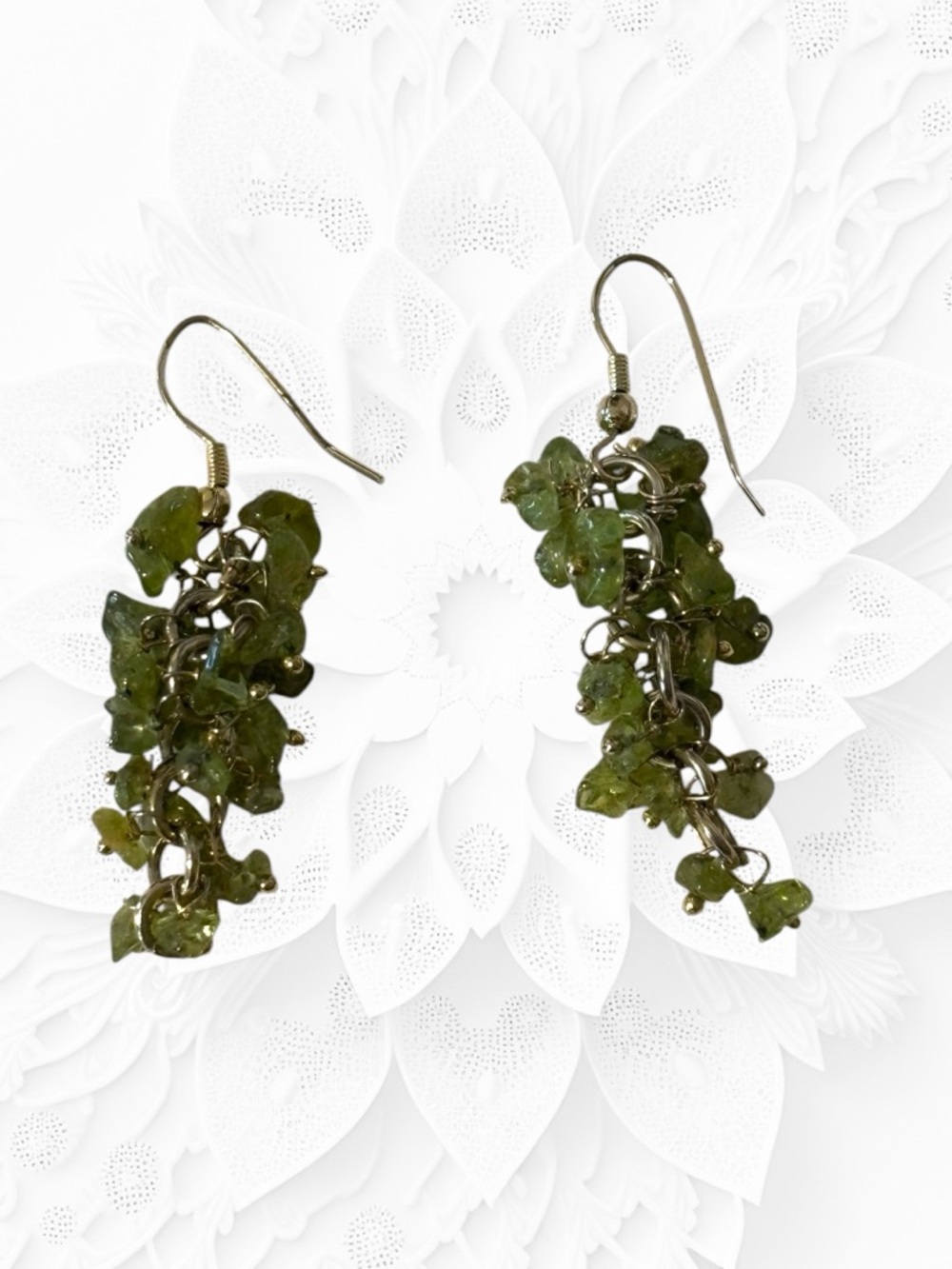 Green Cluster Dangle Earrings - Brand